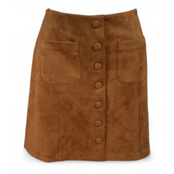 ICHI Studio IHCREVO Almond Suedette Jacket & Skirt Set Size 36 (S) NWT - Picture 4 of 4